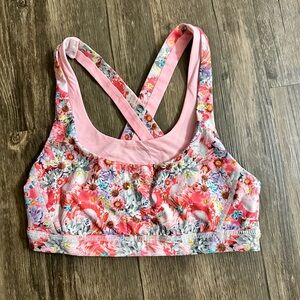 lululemon athletica Floral Sports Bra - Pink and Gray
